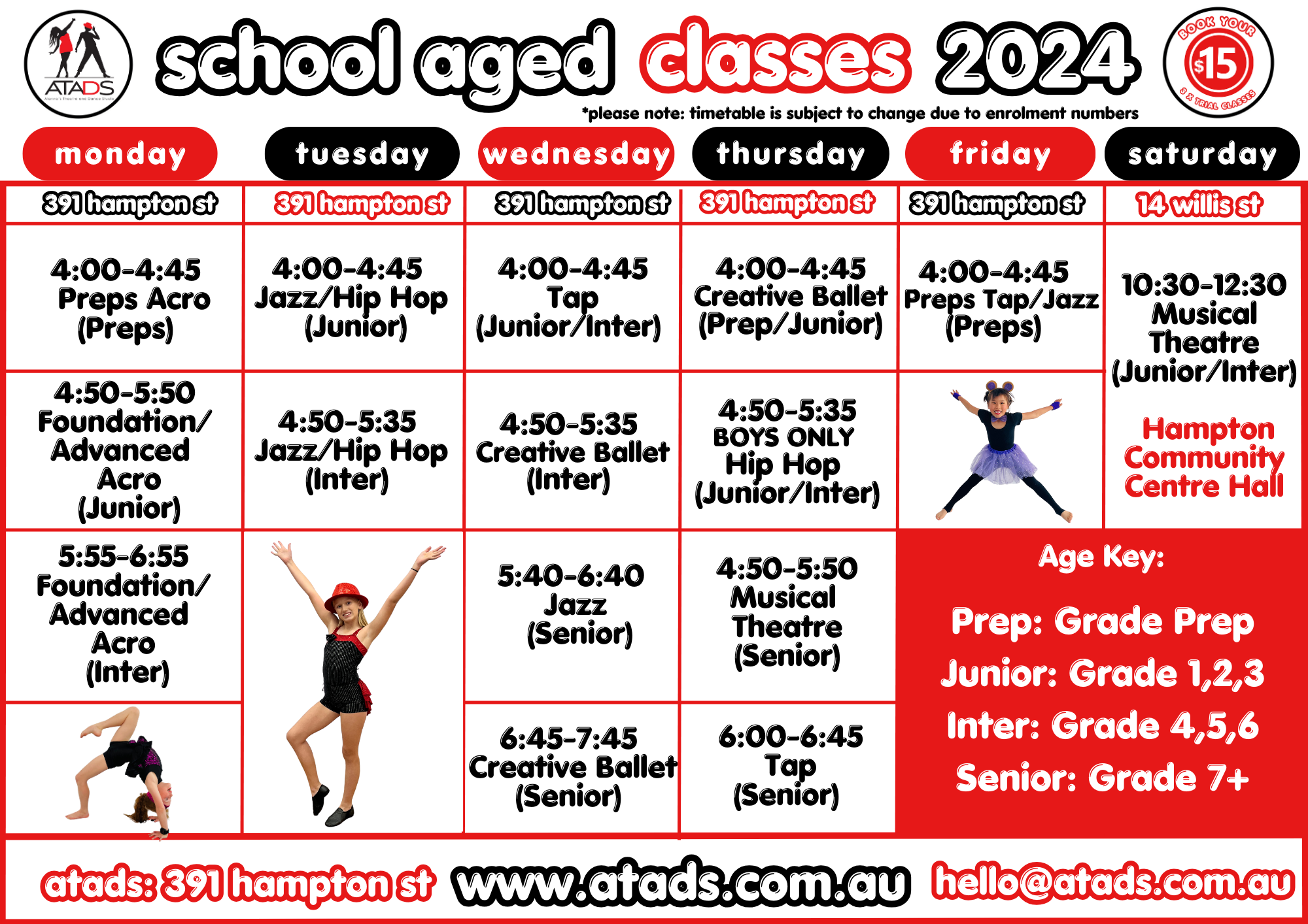 t3 School aged classes 2024